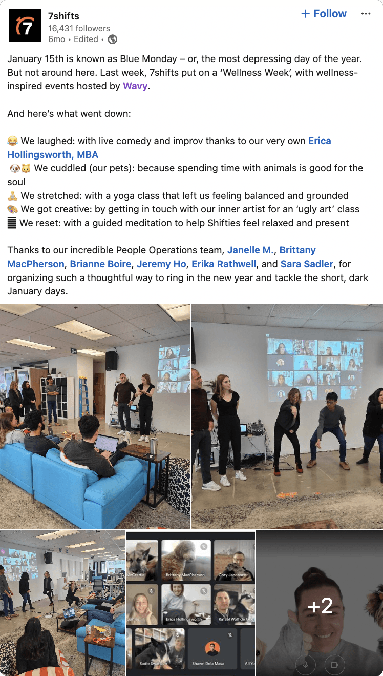 7shifts linkedin post