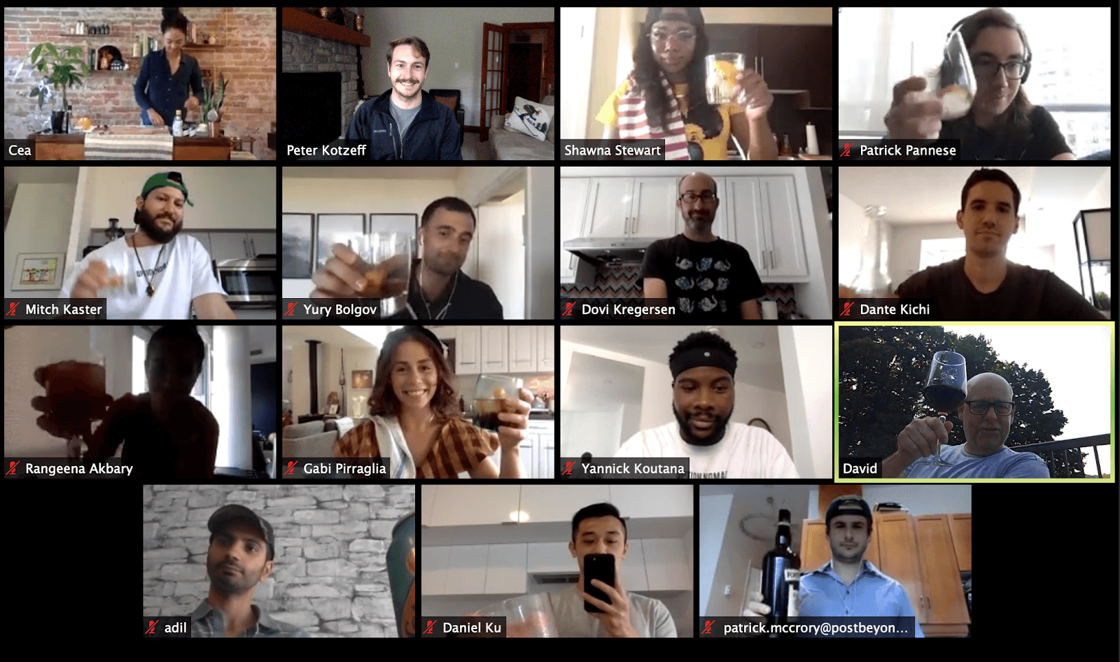 PostBeyond team members joining into the hybrid experience from Zoom